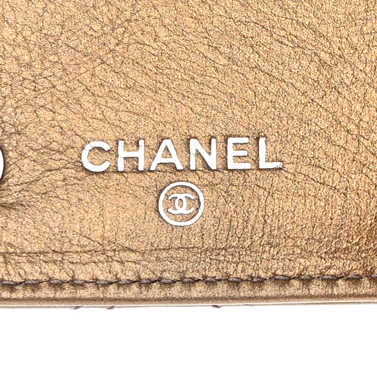 Chanel Metallic Aged Calfskin Quilted Paris New York PNY Wallet Dark Gold 6 of 8