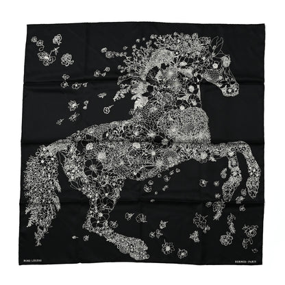 Hermes Silk Robe Legere Scarf 90 Black White 1 of 8