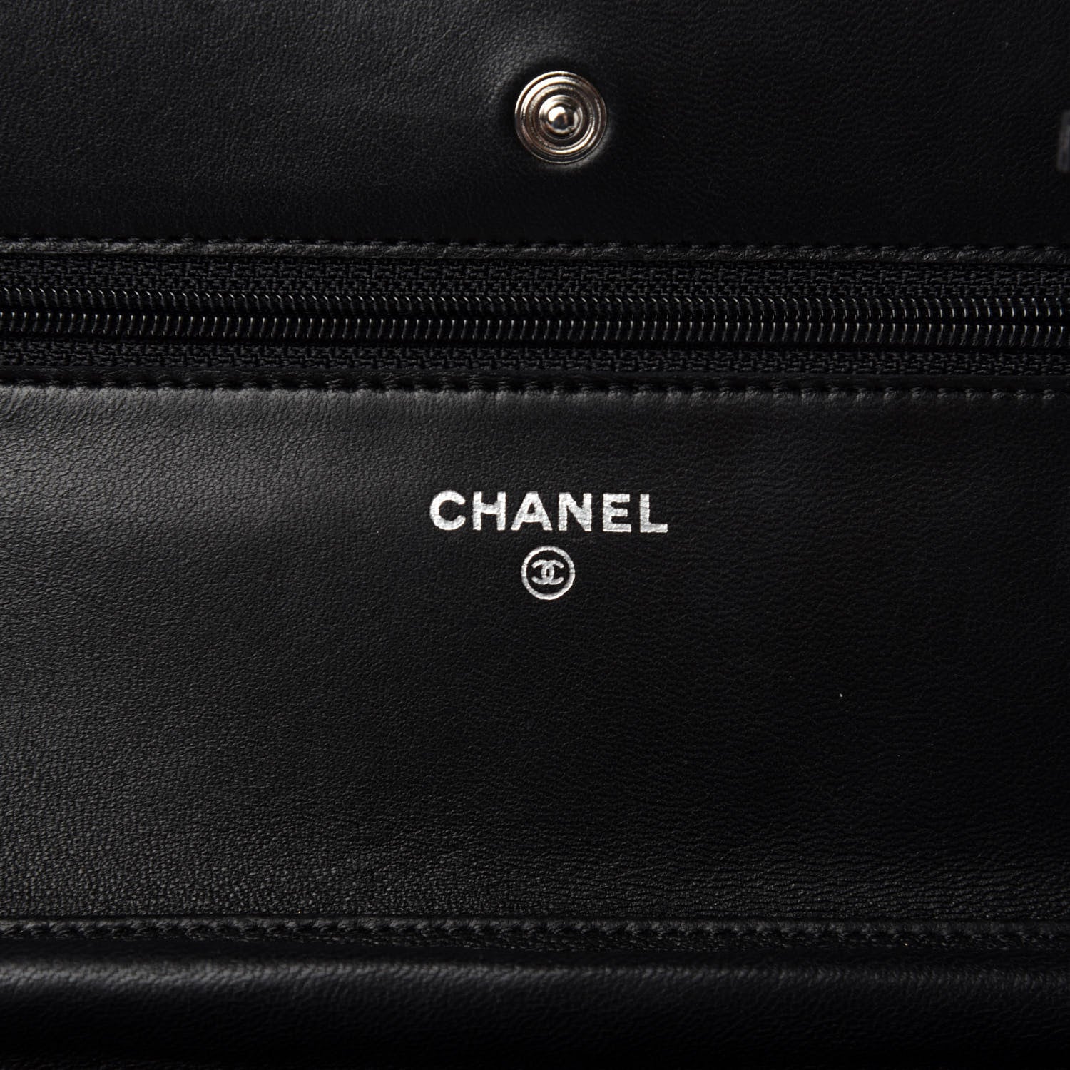 Chanel Lambskin Quilted Wallet On Chain WOC Black 9 of 12