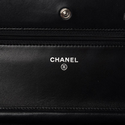 Chanel Lambskin Quilted Wallet On Chain WOC Black 9 of 12