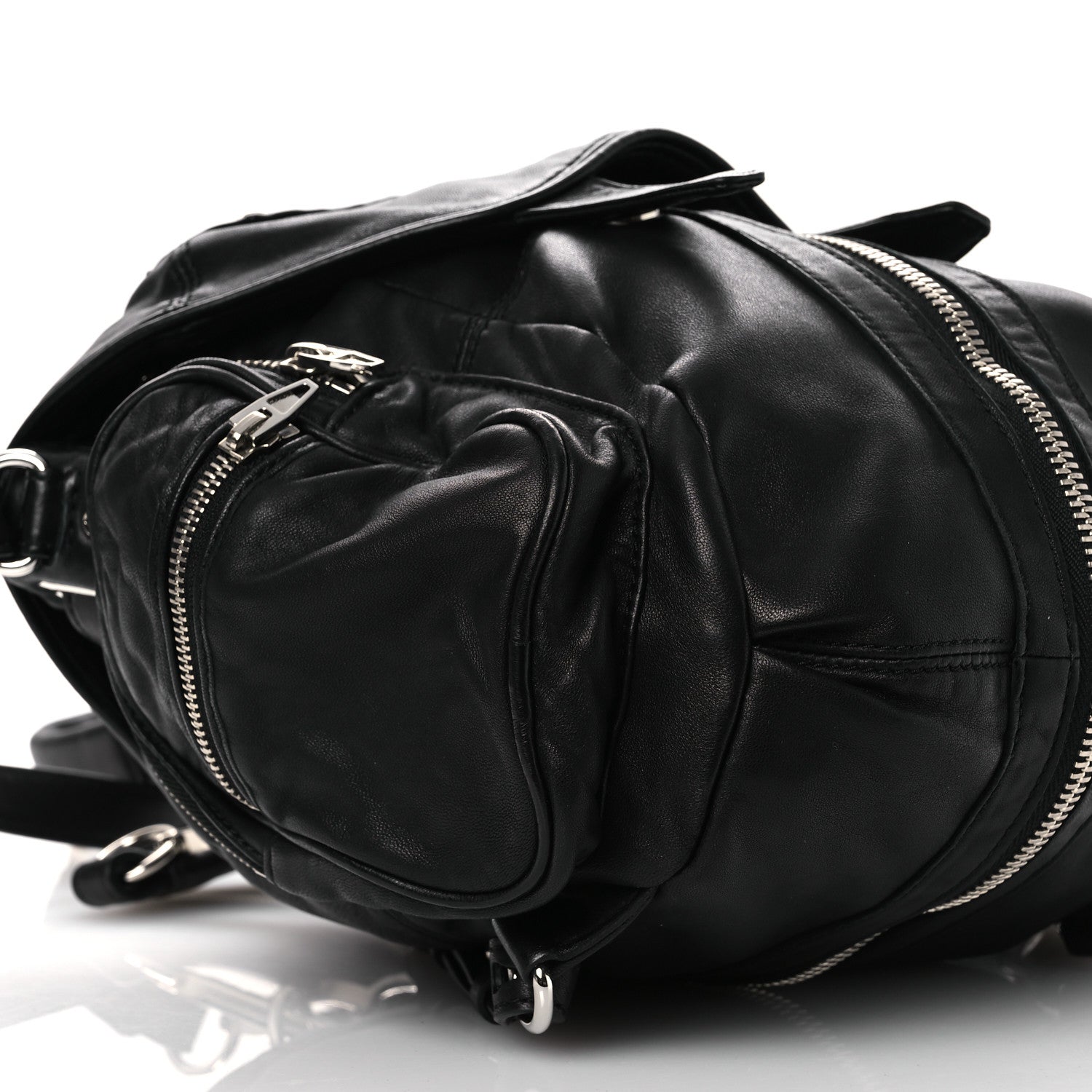 Alexander Wang Lambskin Marti Backpack Bag Washed Black Rhodium Hardware 10 of 11