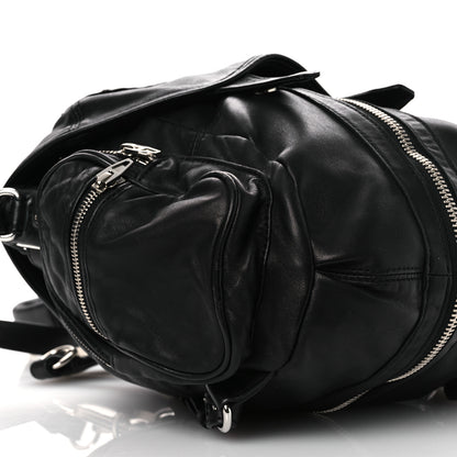Alexander Wang Lambskin Marti Backpack Bag Washed Black Rhodium Hardware 10 of 11