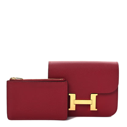 Hermes Evercolor Constance Slim Wallet Rouge Grenat 1 of 7
