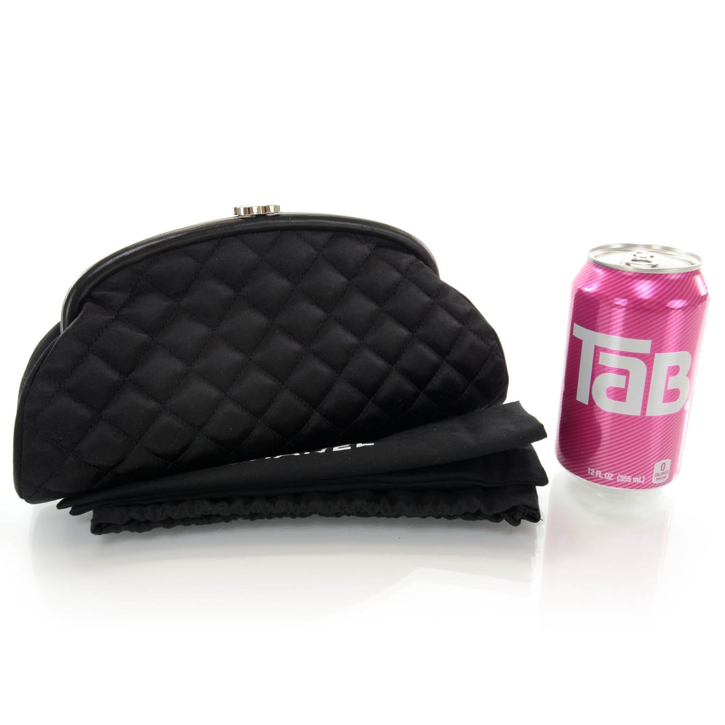 Satin Quilted Timeless Clutch Black