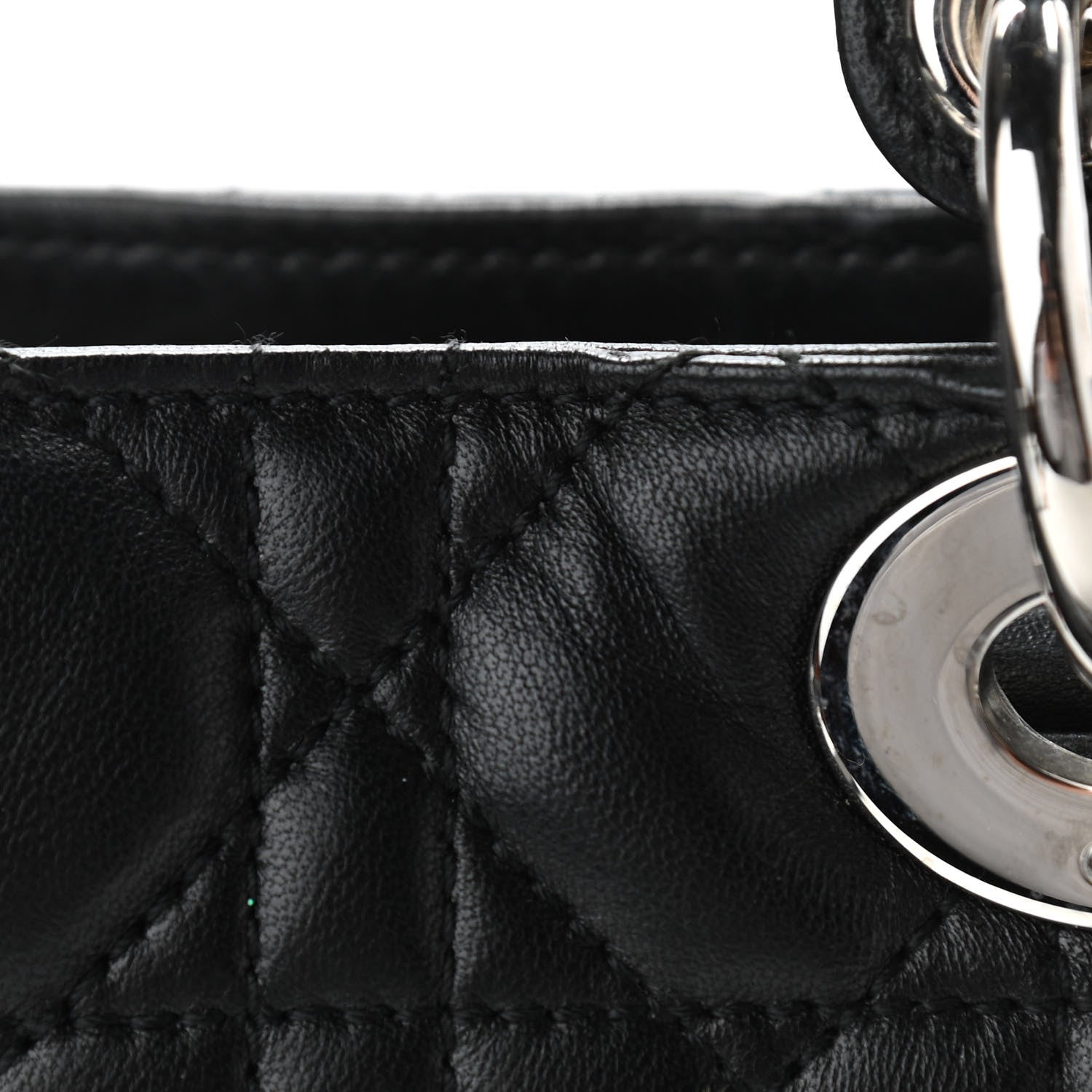 Christian Dior Lambskin Cannage Large Lady Dior Black 12 of 13