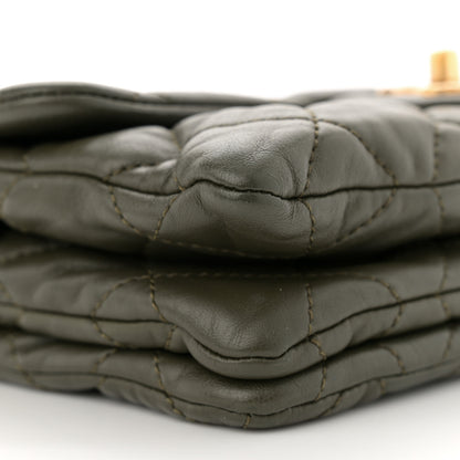 Chanel Lambskin Quilted Small Pillow Crush Flap Khaki 10 of 11