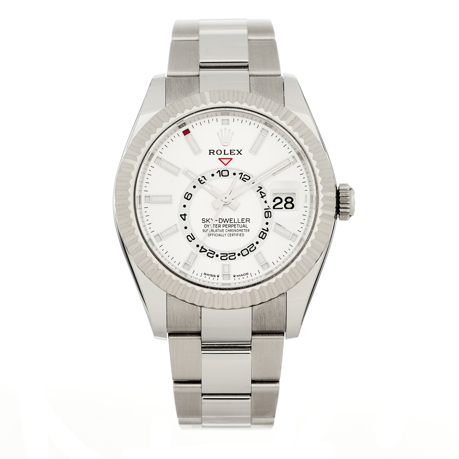 Rolex 18K White Gold Stainless Steel 42mm Oyster Perpetual Sky-Dweller Watch White 336934 1 of 5