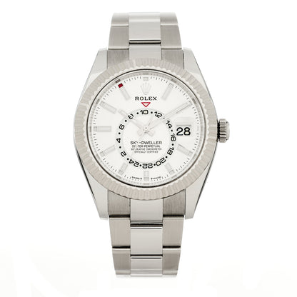 Rolex 18K White Gold Stainless Steel 42mm Oyster Perpetual Sky-Dweller Watch White 336934 1 of 5