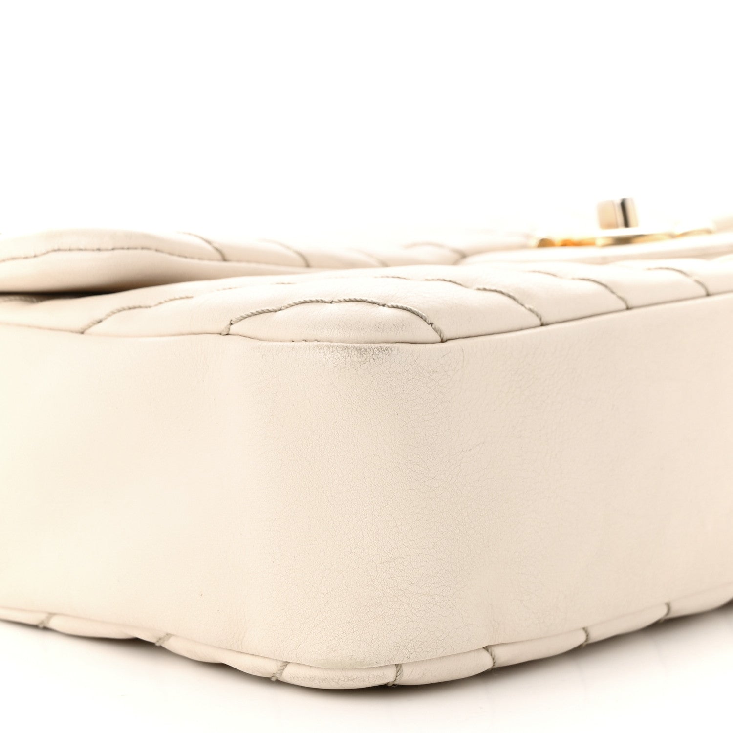 Chanel Calfskin Chevron Quilted Medium Surpique Flap Ivory 9 of 12