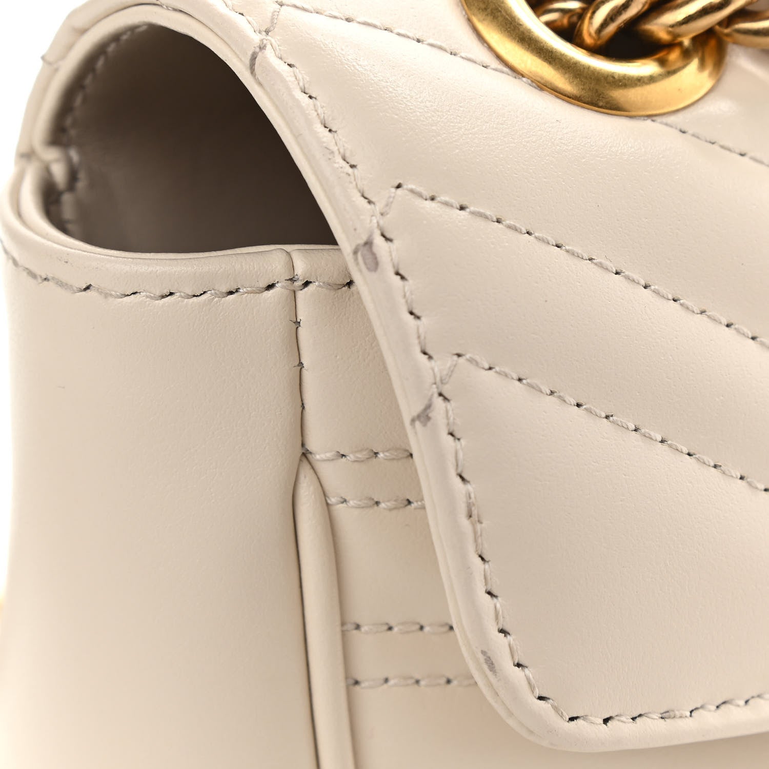 Gucci Calfskin Matelasse Small GG Marmont Shoulder Bag White 11 of 11