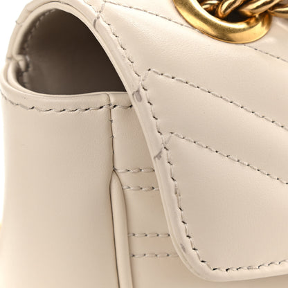 Gucci Calfskin Matelasse Small GG Marmont Shoulder Bag White 11 of 11