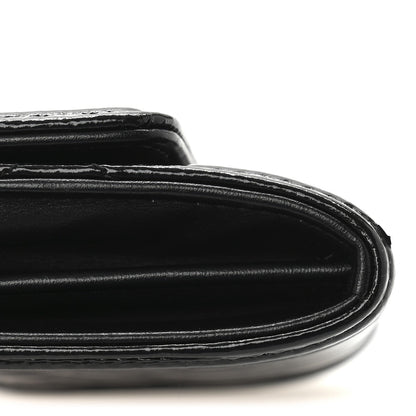 Chanel Distressed Patent Quilted Boy Flap Card Holder Wallet Black 2 of 2