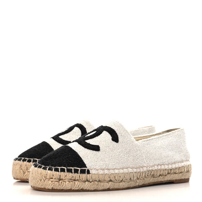 Chanel Terry Cloth CC Espadrilles 40 Silver Black 4 of 11