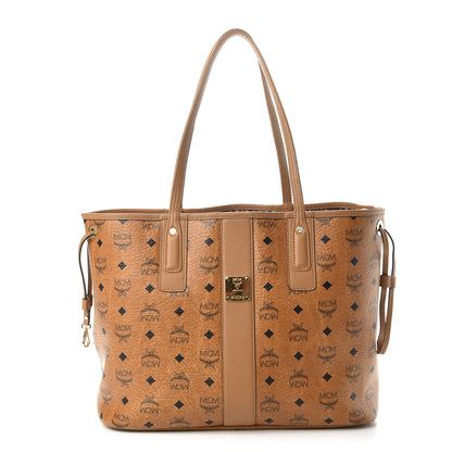MCM Visetos Medium Liz Reversible Shopper Tote Cognac 3 of 10
