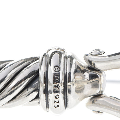 David Yurman Sterling Silver Diamond 8.5mm Cable Buckle Bracelet 5 of 5