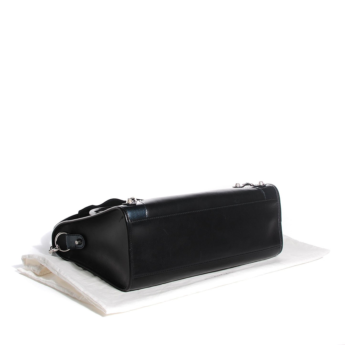 Smooth Calfskin Metallic Patent Giant 12 Silver Hardware City Black Gris