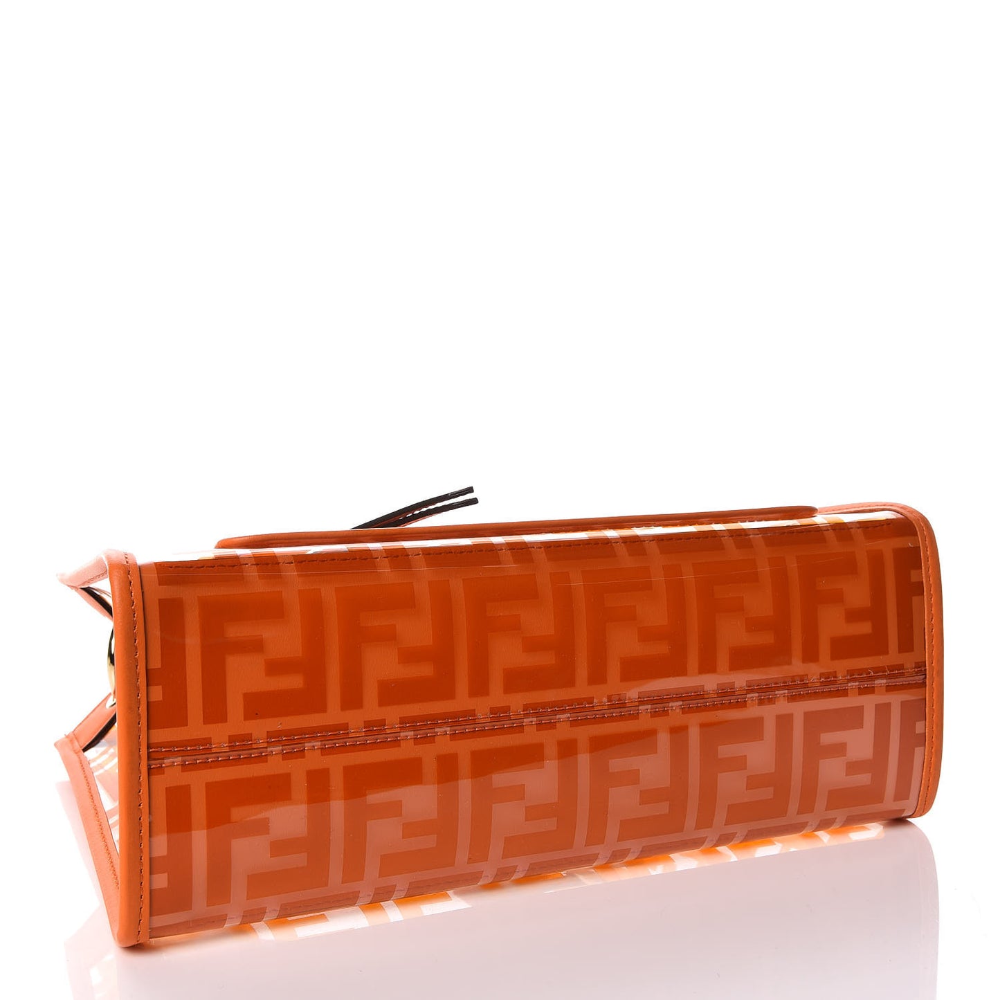 TPU FF Vitello Century Plexiglass Small Runaway Shopper Tote Aranciata