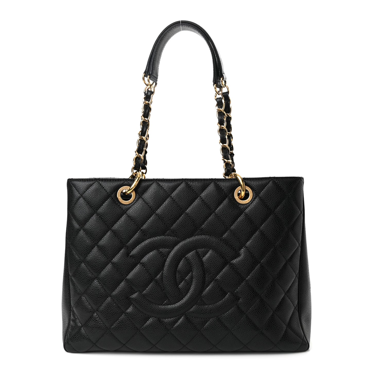 Caviar Quilted Grand Shopping Tote GST Black