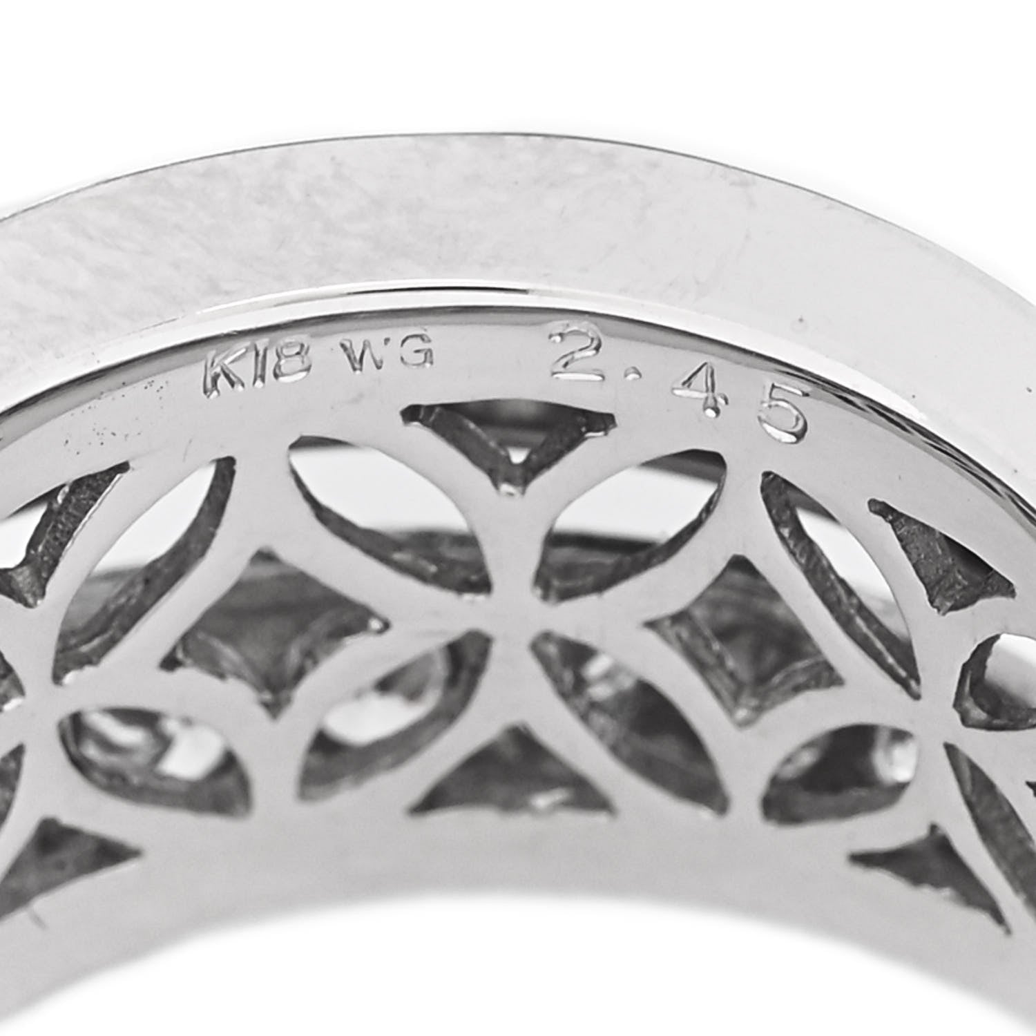 Parker & West by FASHIONPHILE 18K White Gold Diamond 2.45ctw Three-Row Ring 56 7.5 9 of 9