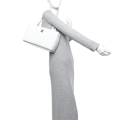 Chanel Caviar Quilted Tote With Clutch White 2 of 18