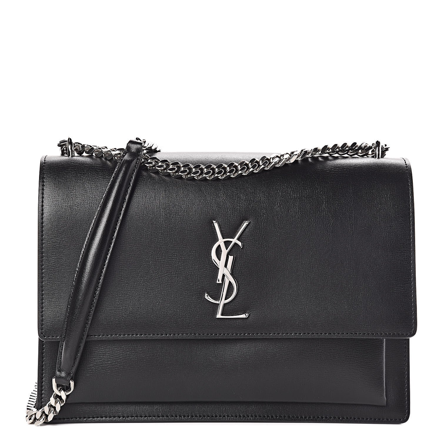 Saint Laurent Calfskin Large Monogram Sunset Black 1 of 11