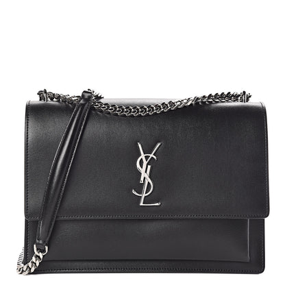 Saint Laurent Calfskin Large Monogram Sunset Black 1 of 11