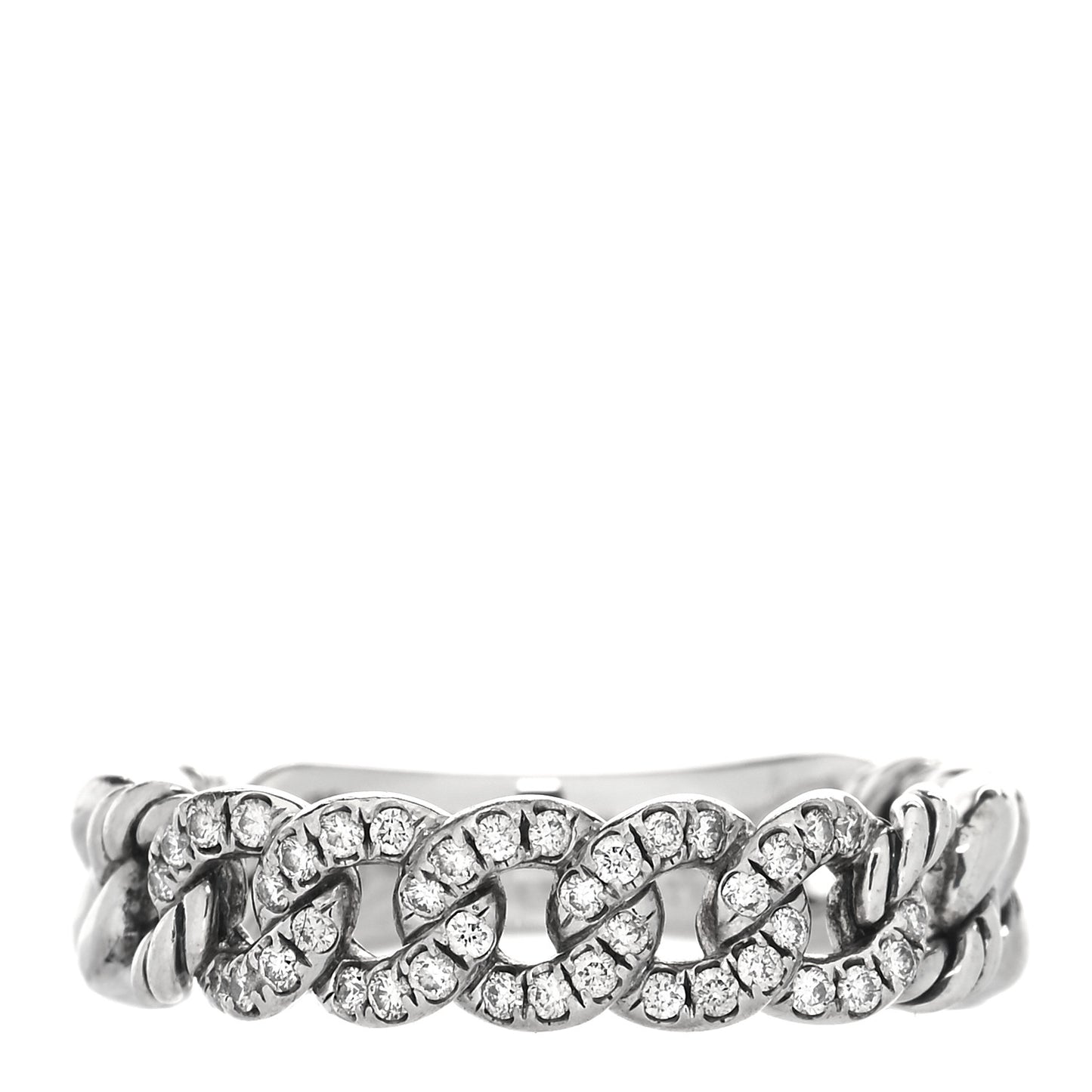 Sterling Silver Diamond Narrow Belmont Curb Link Ring 57 8