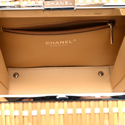 Chanel Raffia Calfskin CC Filigree Vanity Case White 5 of 10