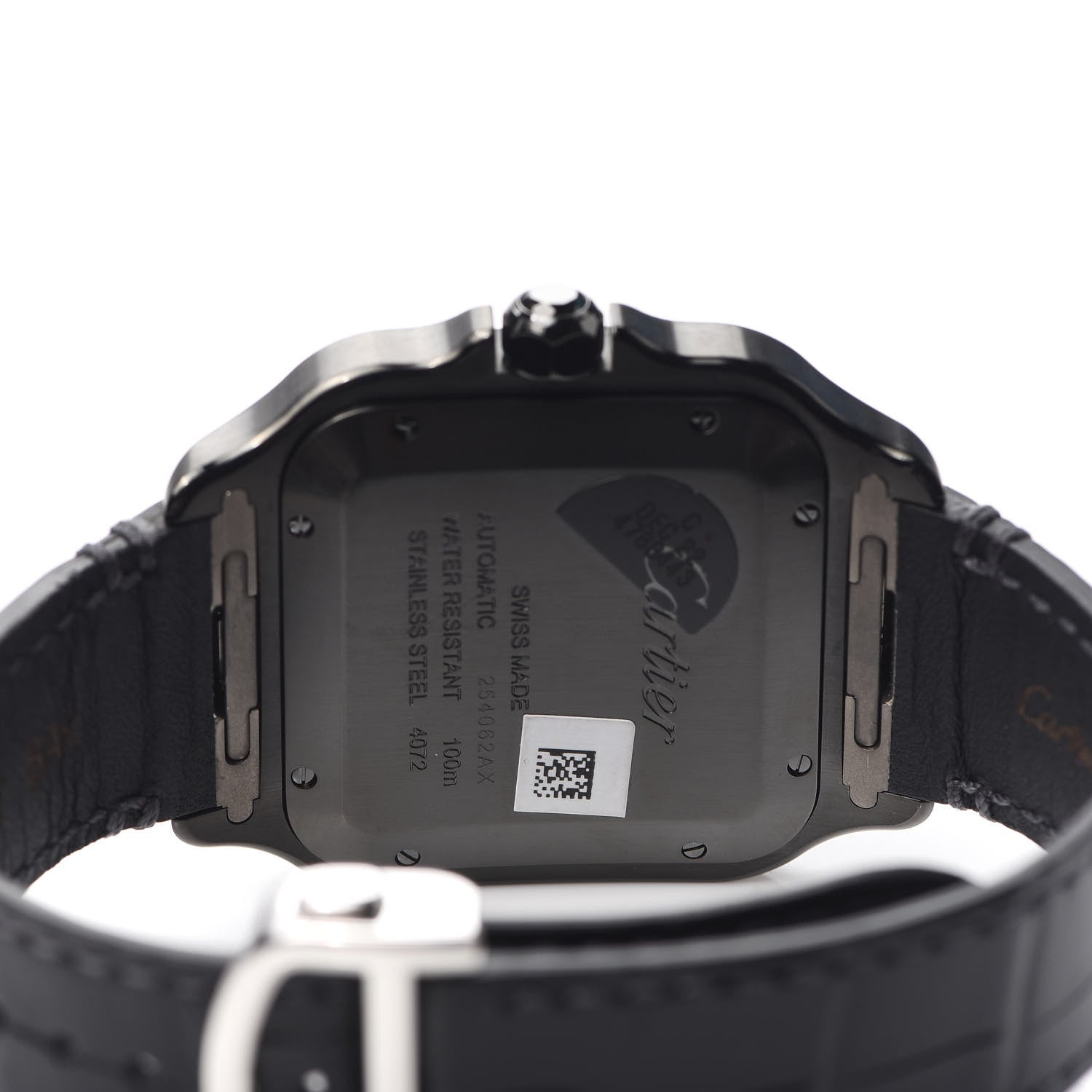 Cartier ADLC Stainless Steel Alligator 39.8mm Santos De Cartier Automatic Watch Black 4 of 6