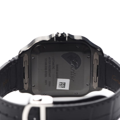 Cartier ADLC Stainless Steel Alligator 39.8mm Santos De Cartier Automatic Watch Black 4 of 6