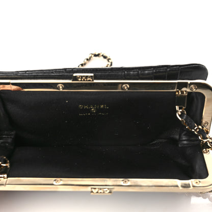 Chanel Lambskin Quilted Frame Clutch With Chain Black 4 of 10