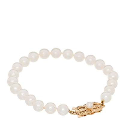 Mikimoto 18K Yellow Gold Akoya Cultured Pearl 7mm Strand Bracelet 1 of 3