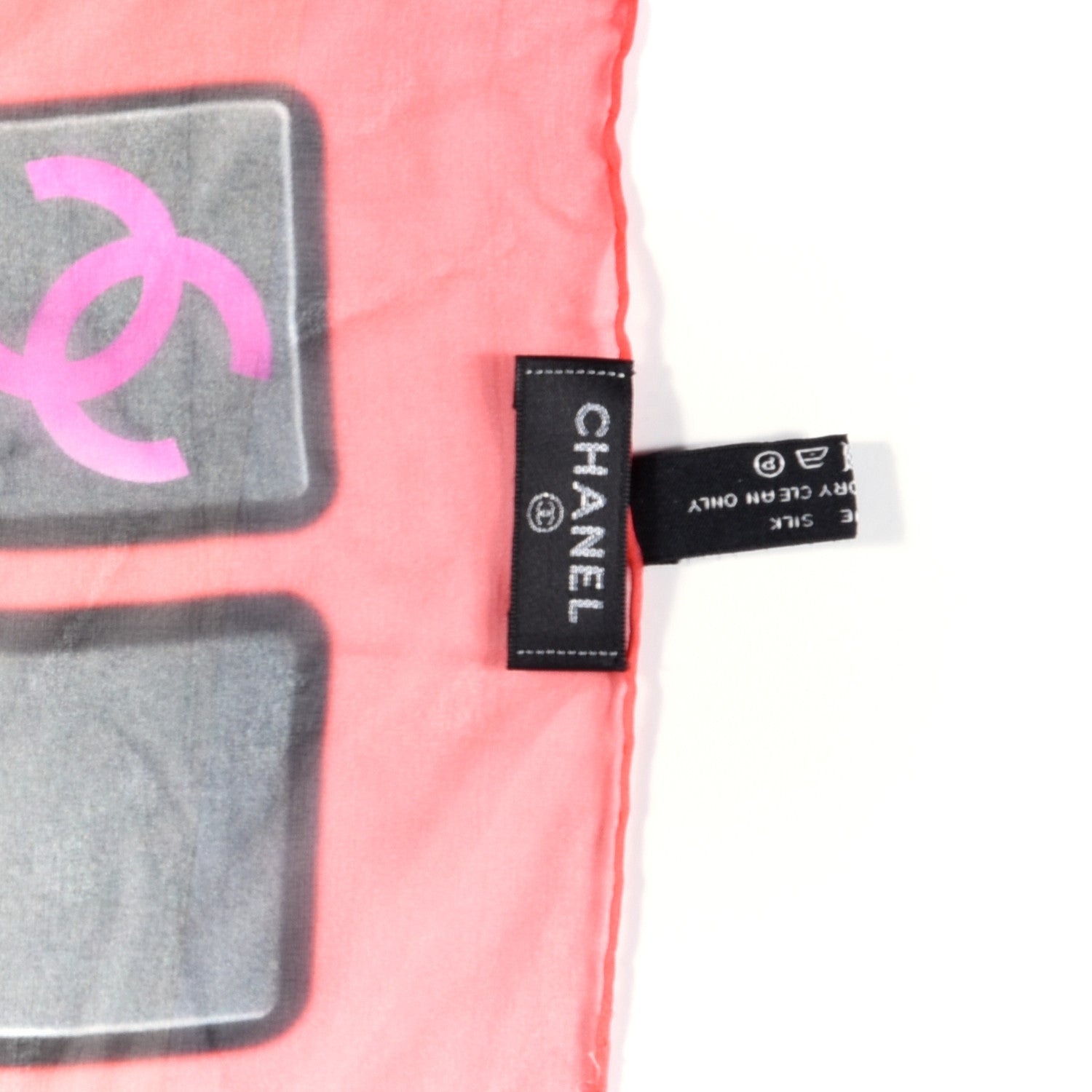 Chanel Silk CC Keyboard Square Scarf Red 3 of 3