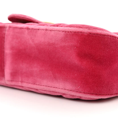 Gucci Velvet Matelasse Mini GG Marmont Shoulder Bag Light Raspberry Rose 10 of 10