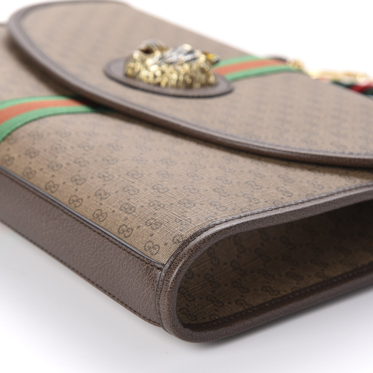 Gucci Mini Vintage GG Supreme Monogram Web Medium Rajah Slim Flap Shoulder Bag Beige New Acero 7 of 10
