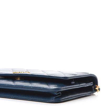 Chanel Lambskin Quilted Infinity Wallet On Chain WOC Blue 7 of 13