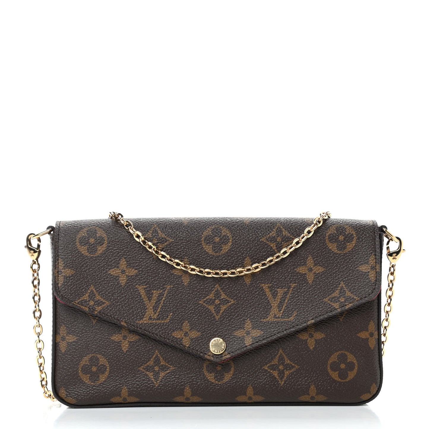 Monogram Pochette Felicie Chain Wallet Fuchsia
