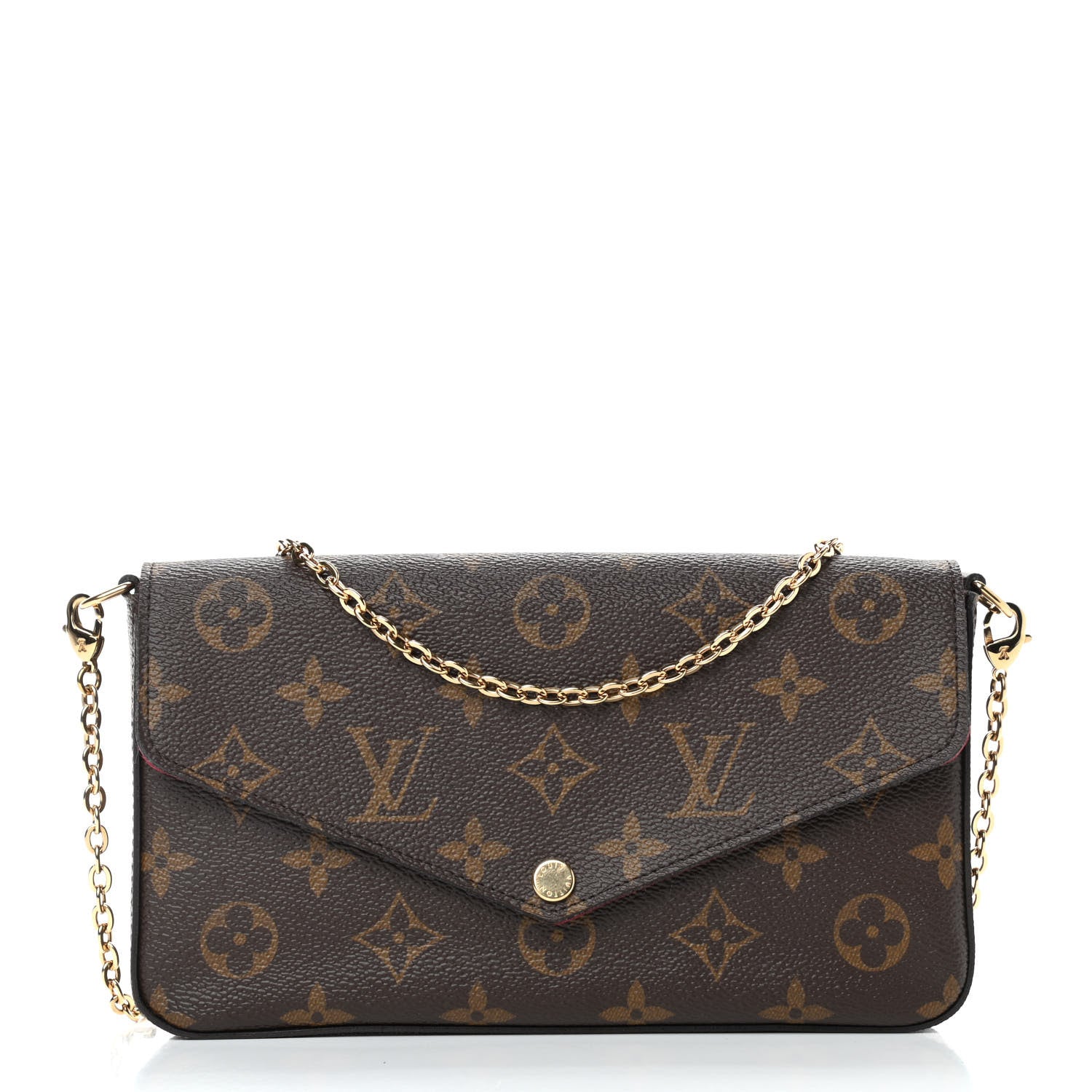 Louis Vuitton Monogram Pochette Felicie Chain Wallet Fuchsia 1 of 10