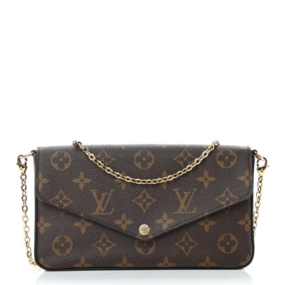 Louis Vuitton Monogram Pochette Felicie Chain Wallet Fuchsia 1 of 10