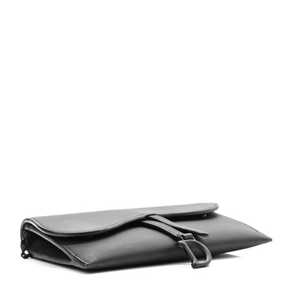 Christian Dior Ultra Matte Calfskin Saddle Chain Wallet Pouch Black 5 of 11