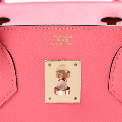 Hermes Epsom Horseshoe Birkin 30 Rose Azalee Jaune D'or 16 of 33