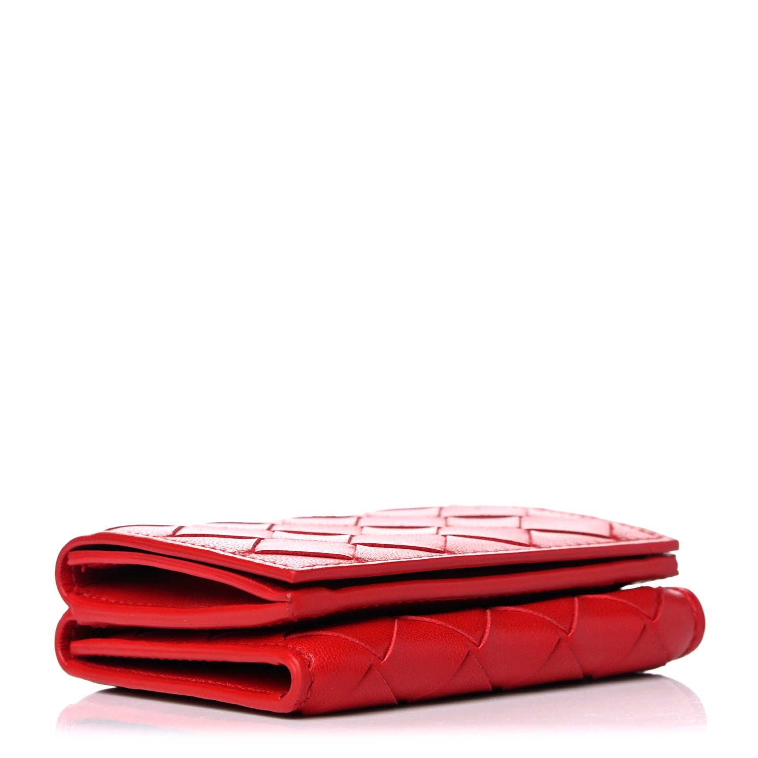 Bottega Veneta Nappa Intrecciato Trifold Wallet Red 4 of 7