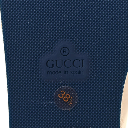 Gucci Canvas Logo Lace-Up Platform Espadrilles 38.5 Greggio Grege 6 of 7