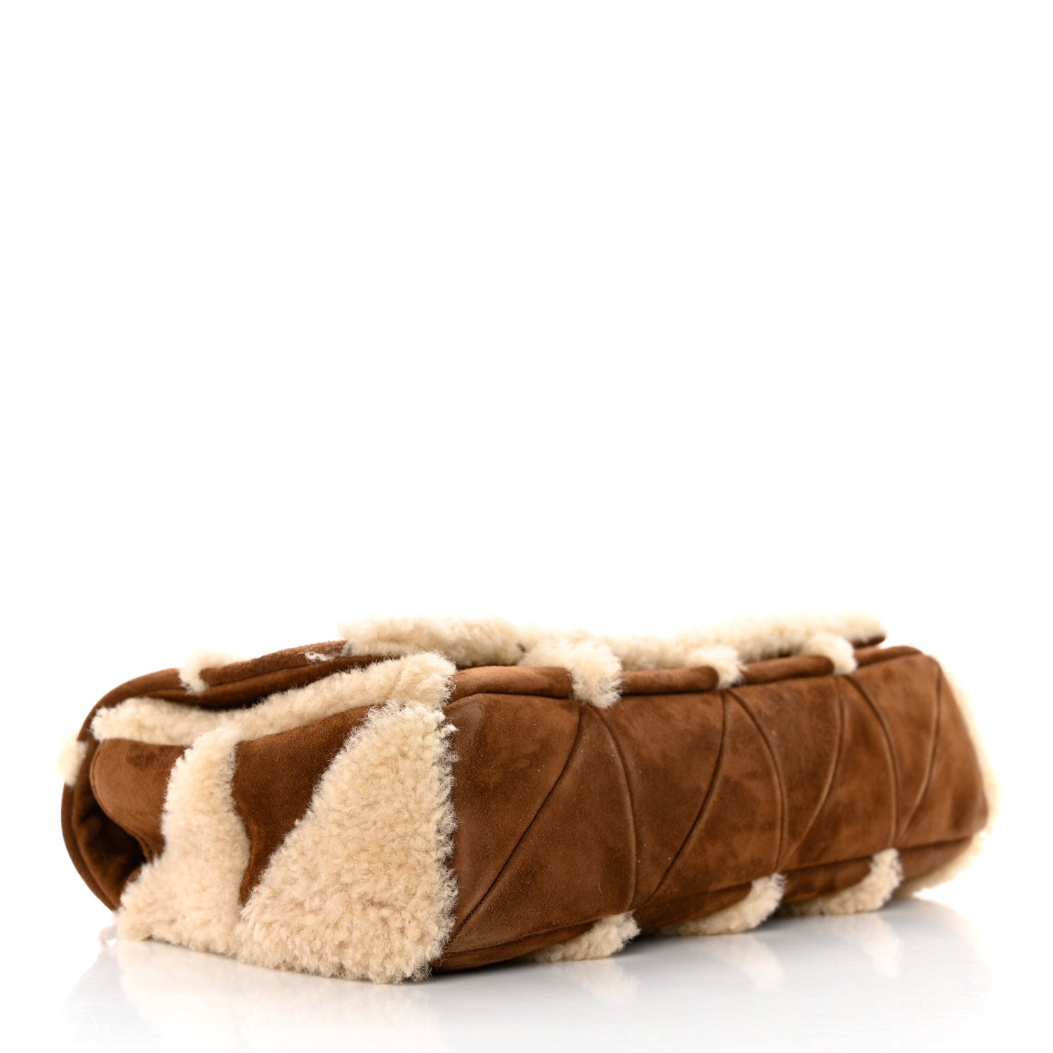 Saint Laurent Suede Shearling Patchwork Monogram Medium Jamie Brown Beige 3 of 10