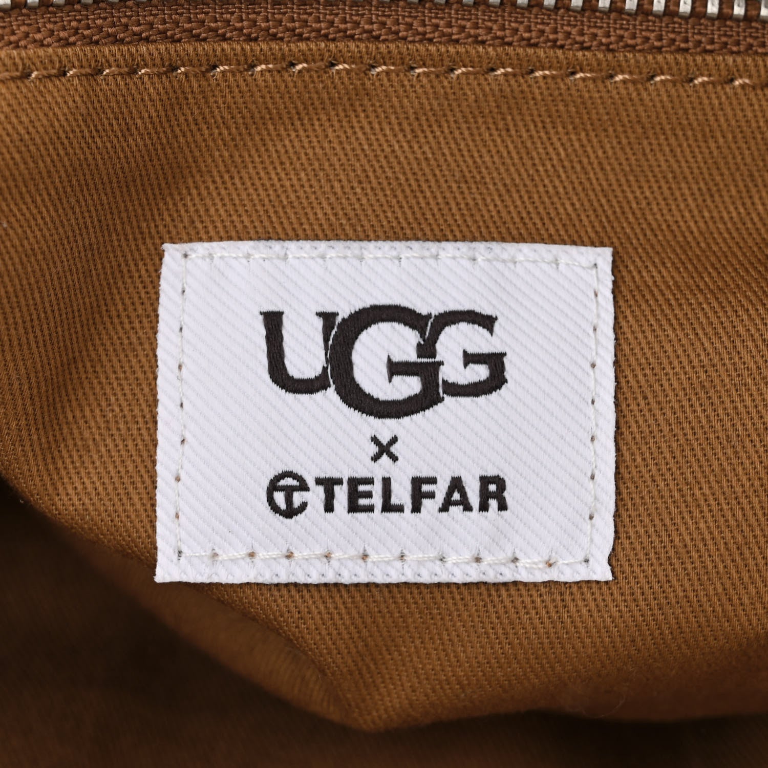Telfar X UGG Suede Shearling Medium Shopping Bag Chestnut 6 of 9