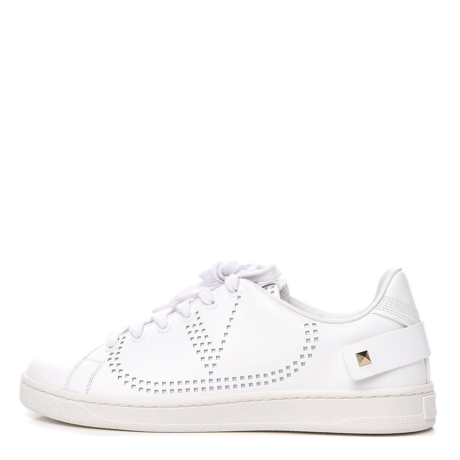 Valentino Garavani Calfskin Womens Backnet Sneakers 37.5 White 1 of 10