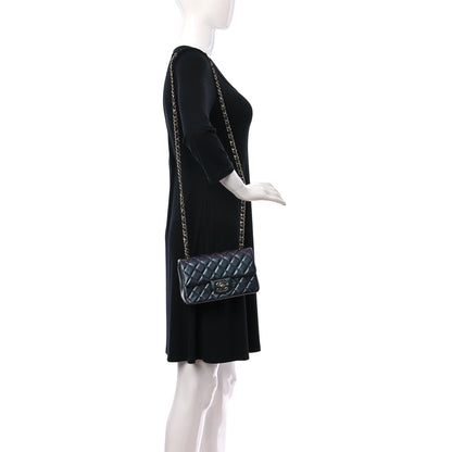 Chanel Iridescent Lambskin Quilted Mini Rectangular Flap Black 2 of 10