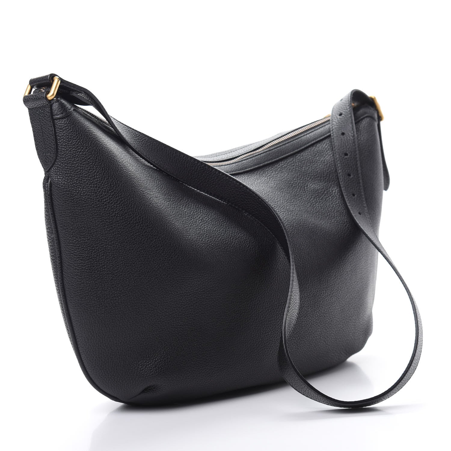 Gucci Grained Calfskin Logo Half Moon Hobo Black 3 of 12