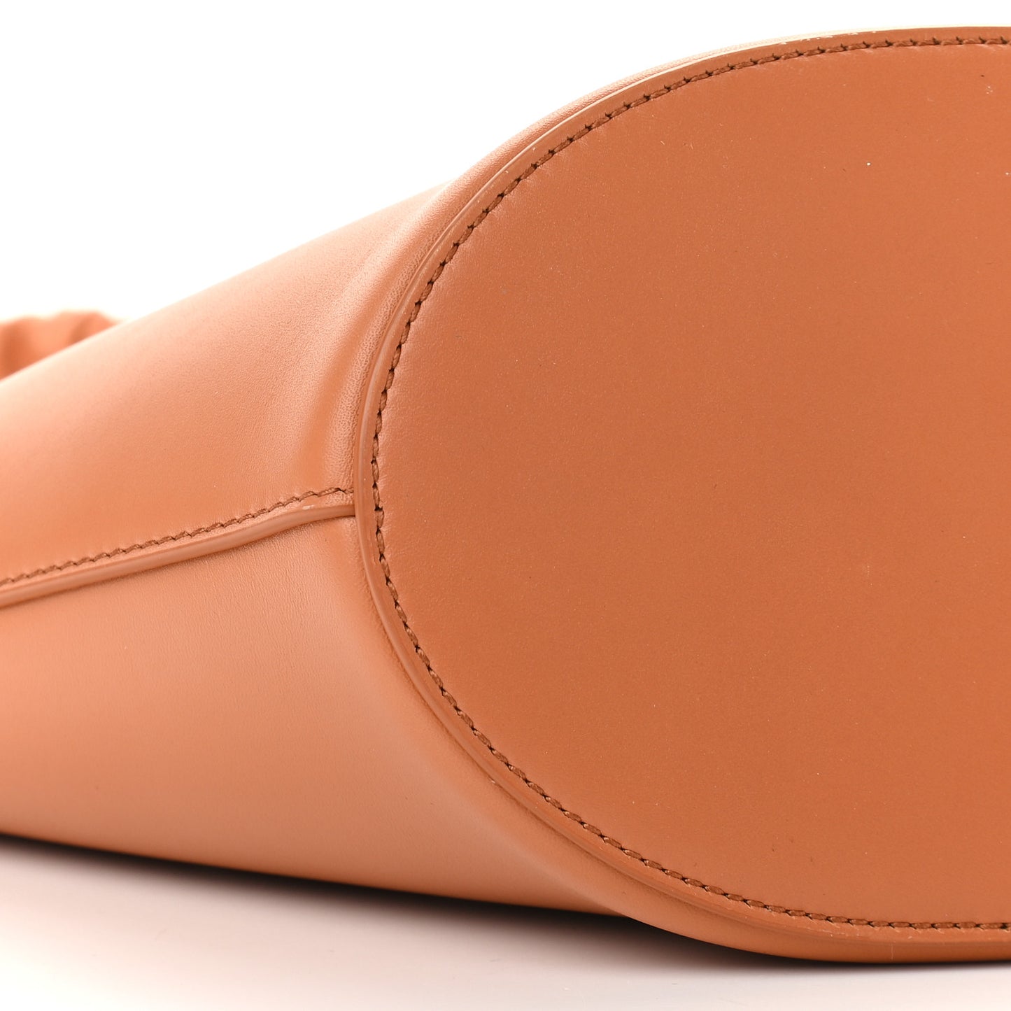 Calfskin Ruched Small Basket Tote Tan