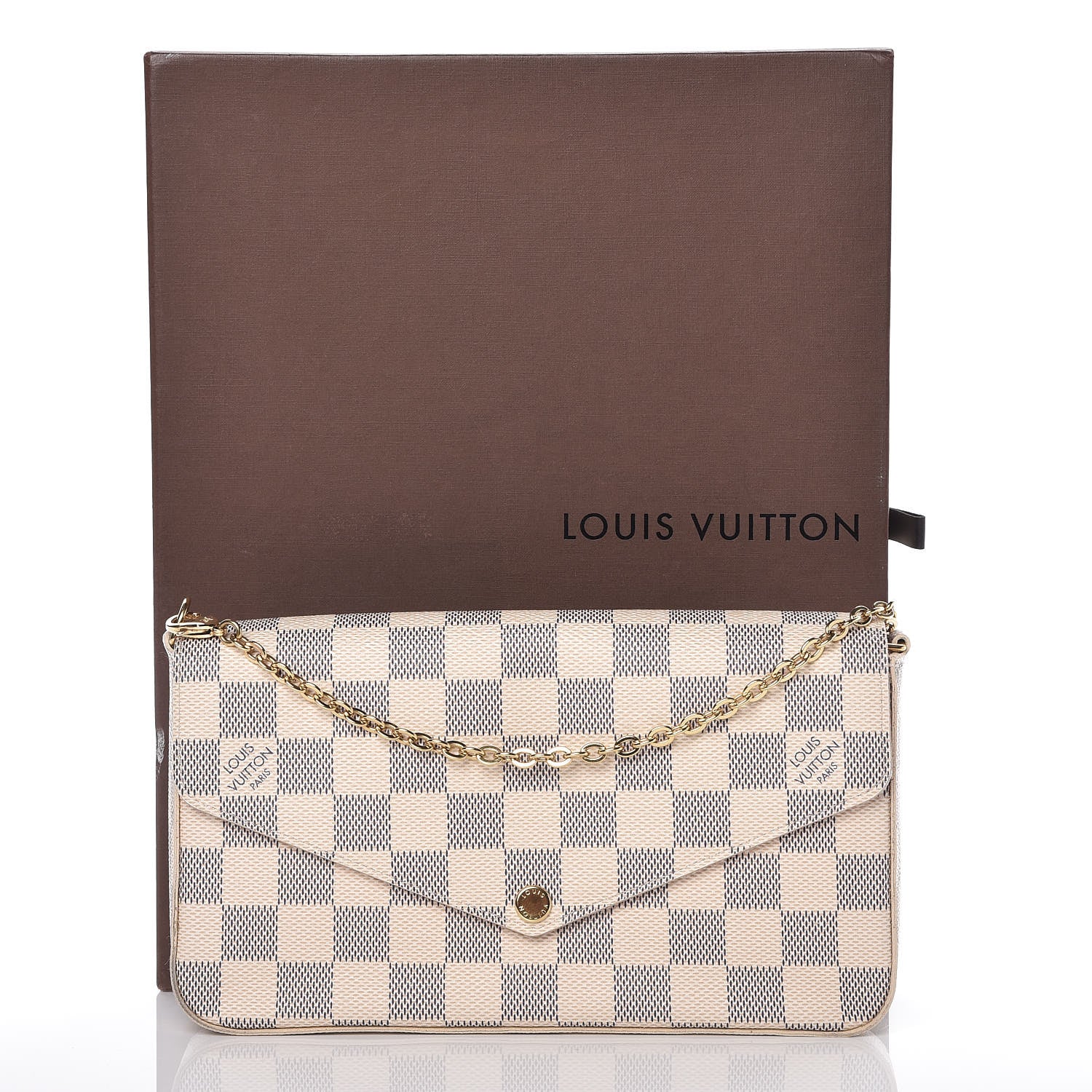 Louis Vuitton Damier Azur Pochette Felicie Chain Wallet Rose Ballerine 11 of 11